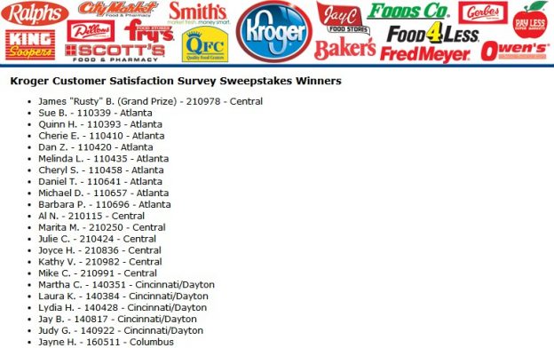 Kroger Survey Winner