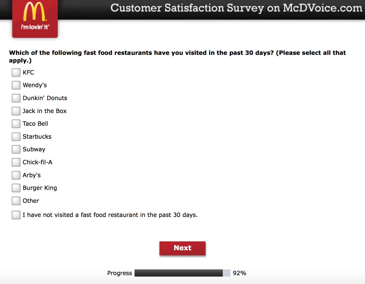 Mcdvoice.com Customer Survey 22