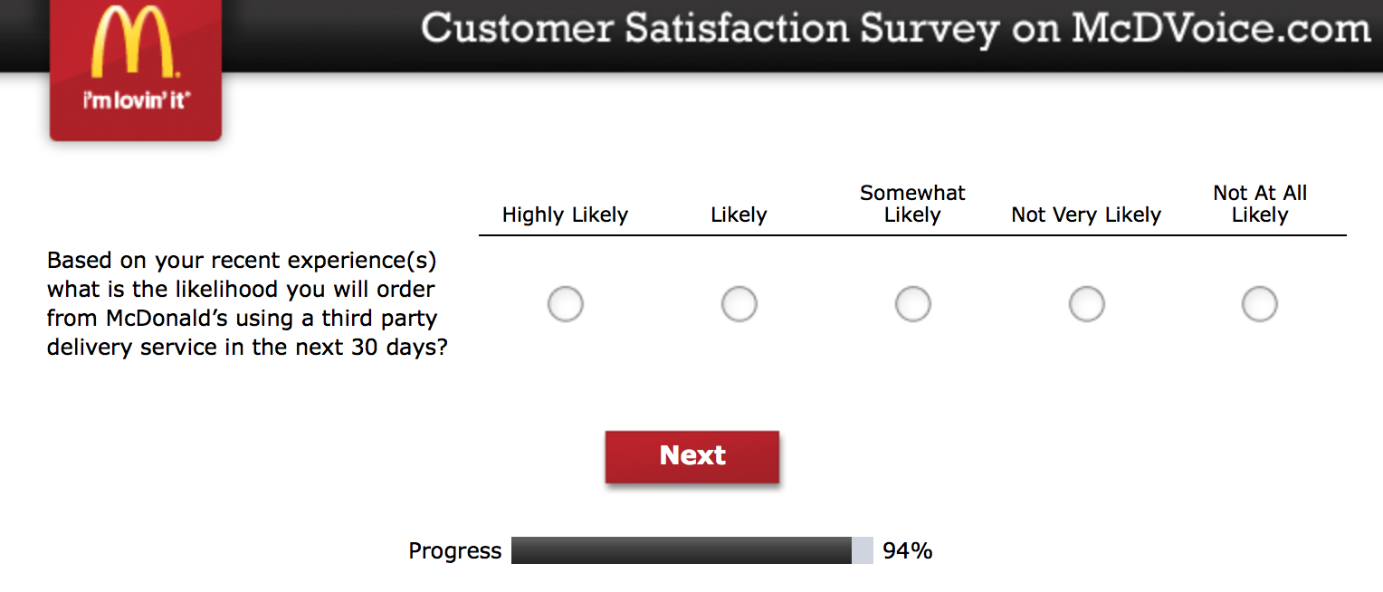 Mcdvoice.com Customer Survey 26