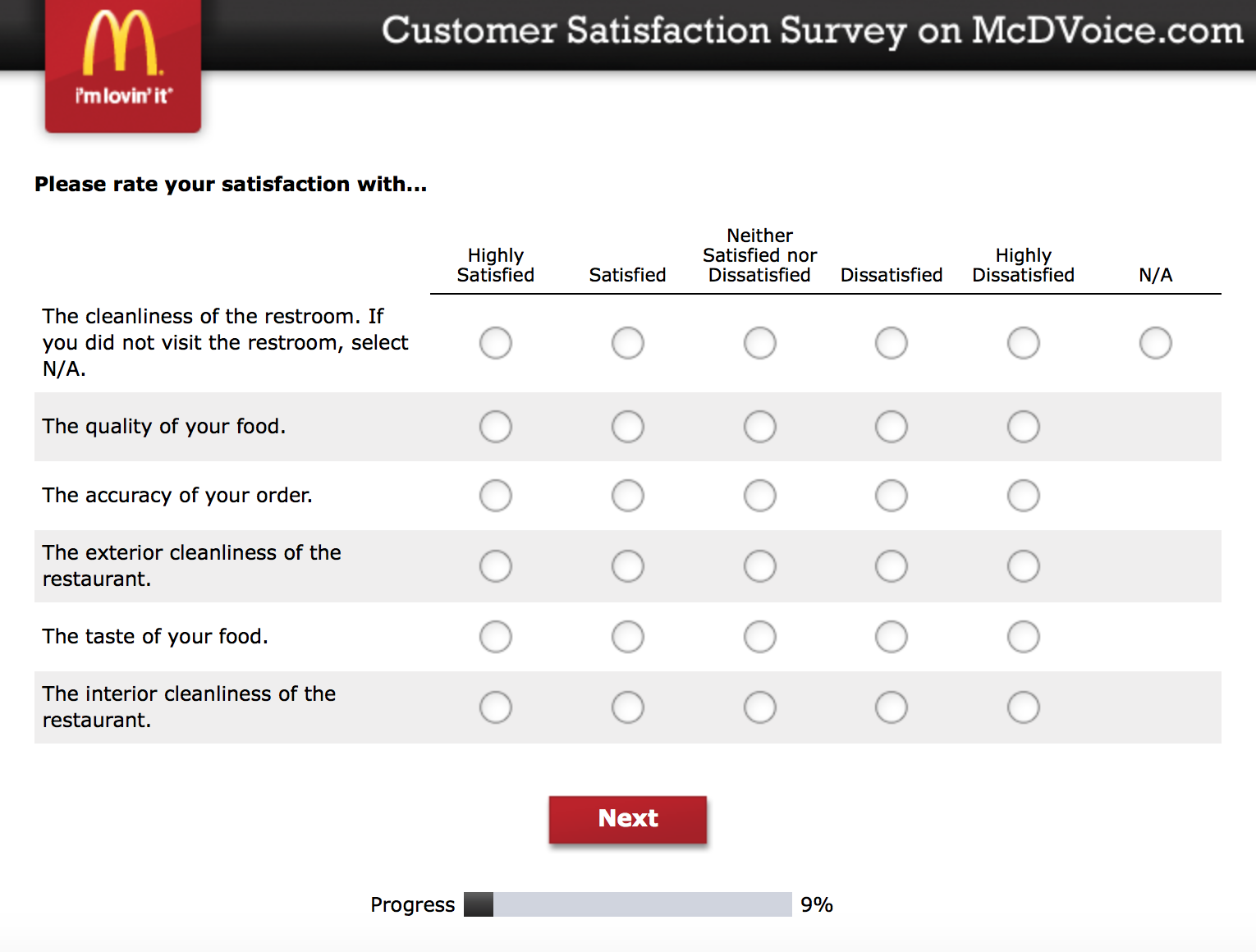 Mcdvoice.com Customer Survey 4