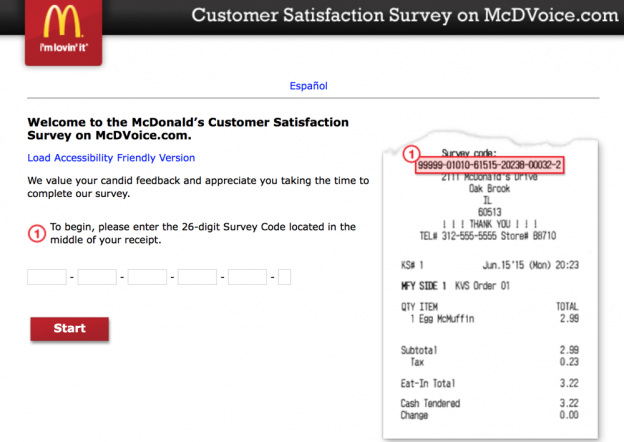 Mcdvoice.com Customer Survey