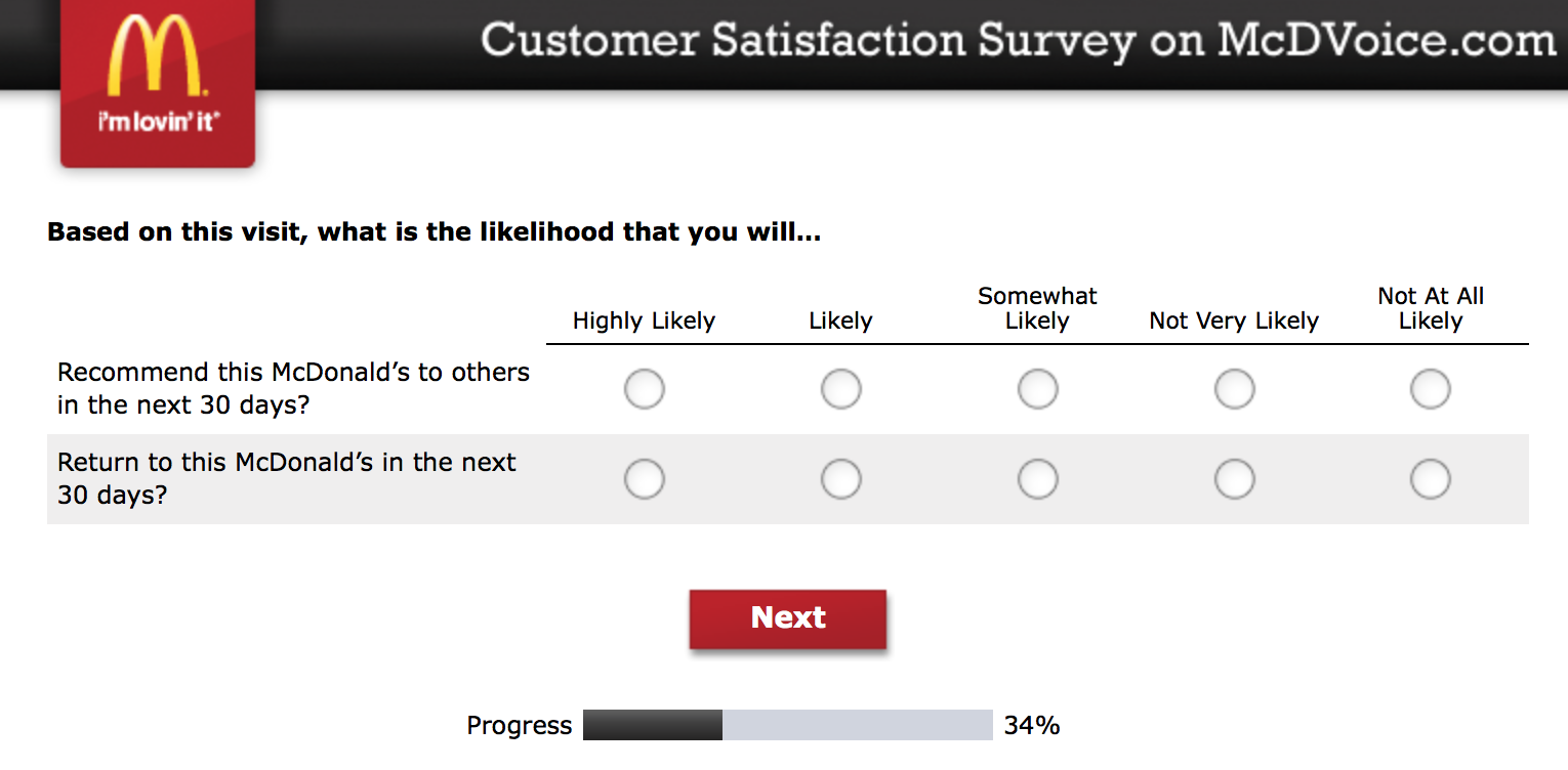 Mcdvoice.com Customer Survey 9