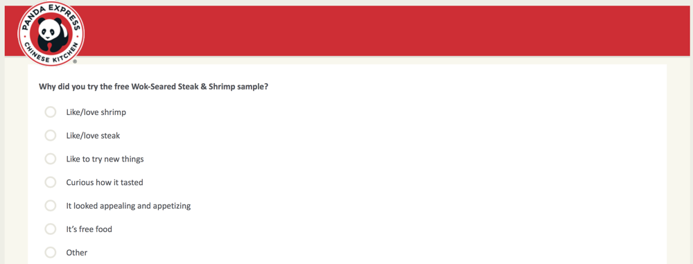 PandaExpress.com:feedback Survey 15