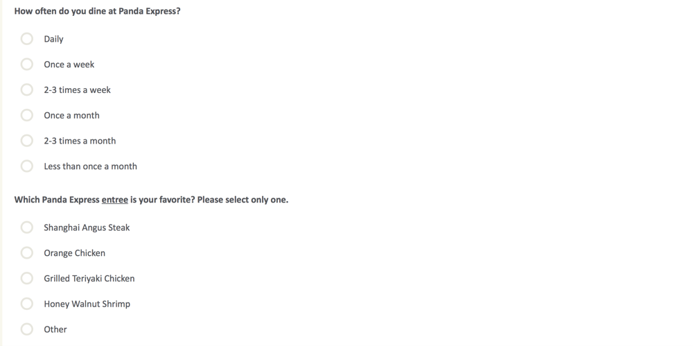 PandaExpress.com:feedback Survey 22