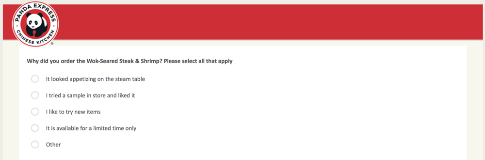 PandaExpress.com:feedback Survey 23