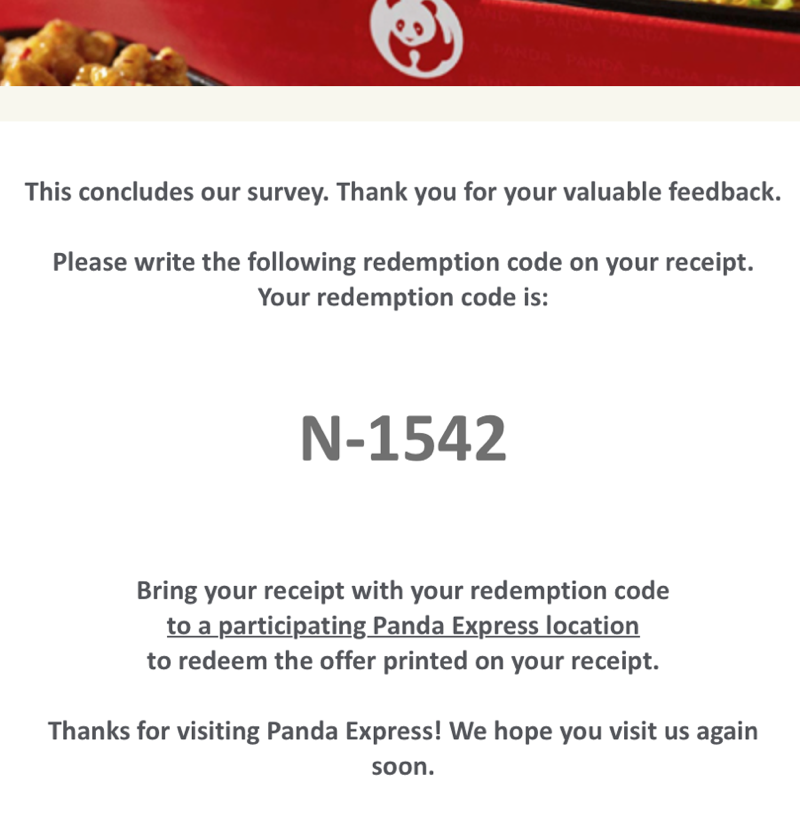 PandaExpress.com:feedback Survey 33