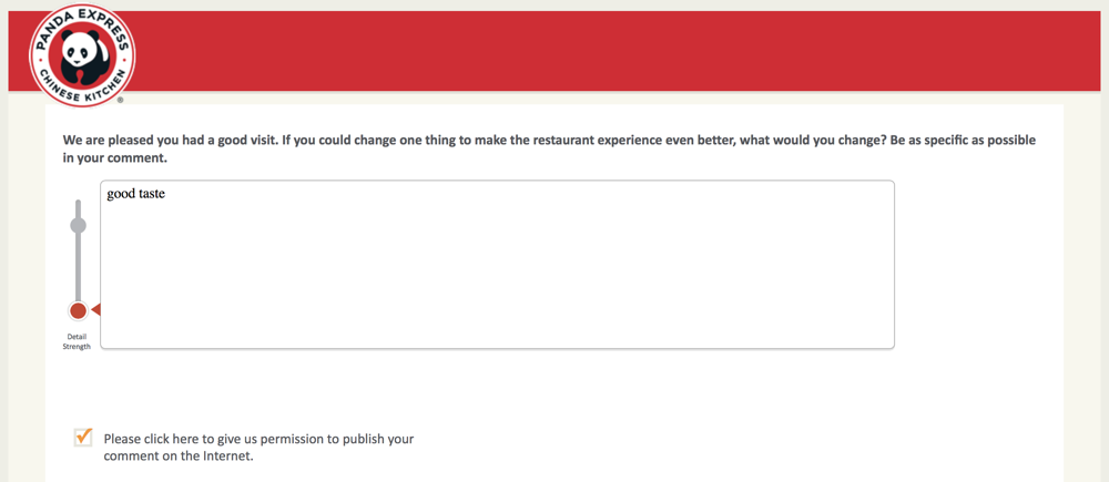PandaExpress.com:feedback Survey 9