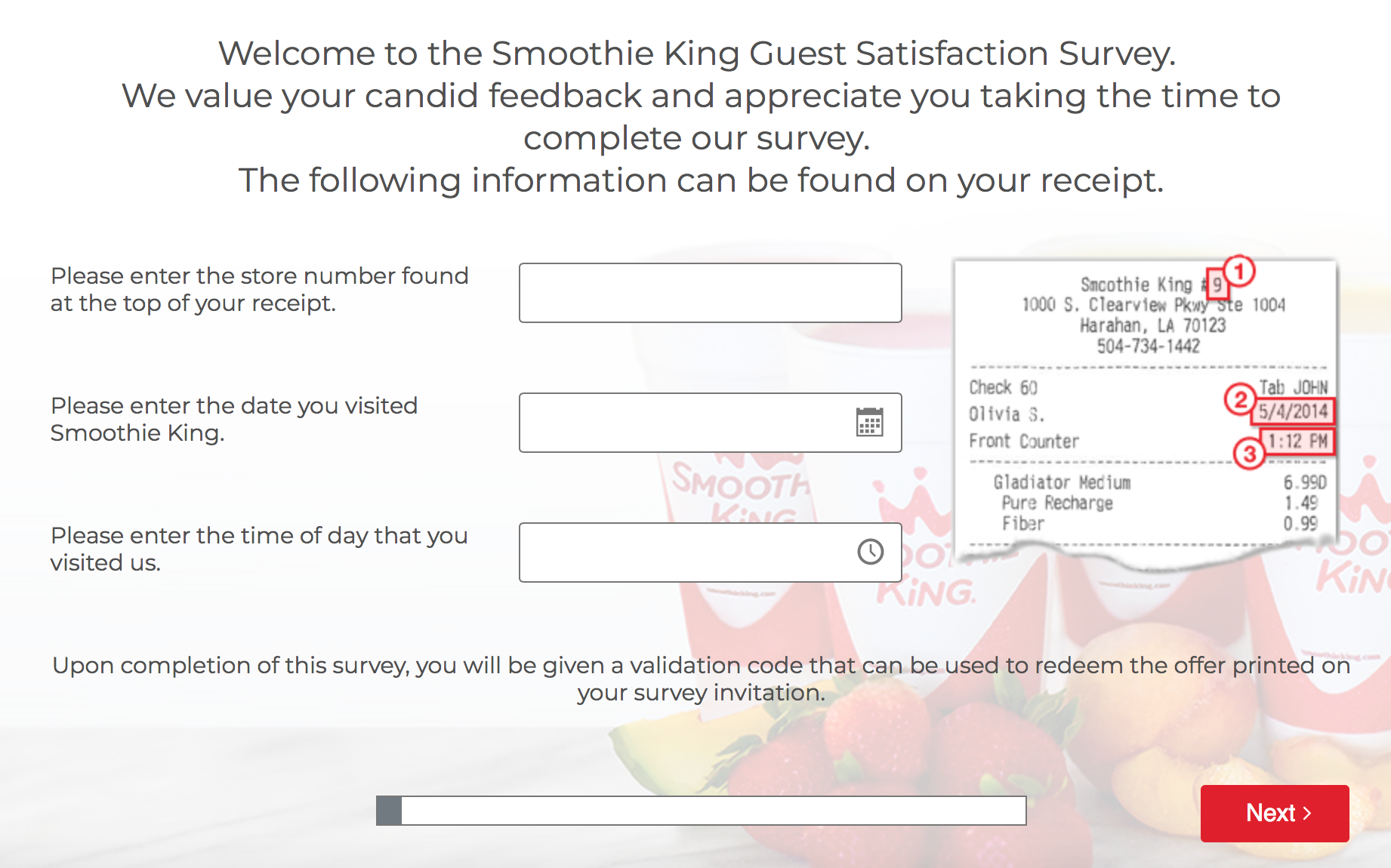 Smoothie King Feedback Survey