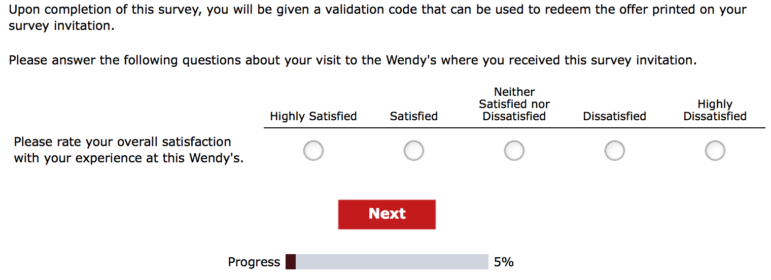 TalktoWendys Survey 1