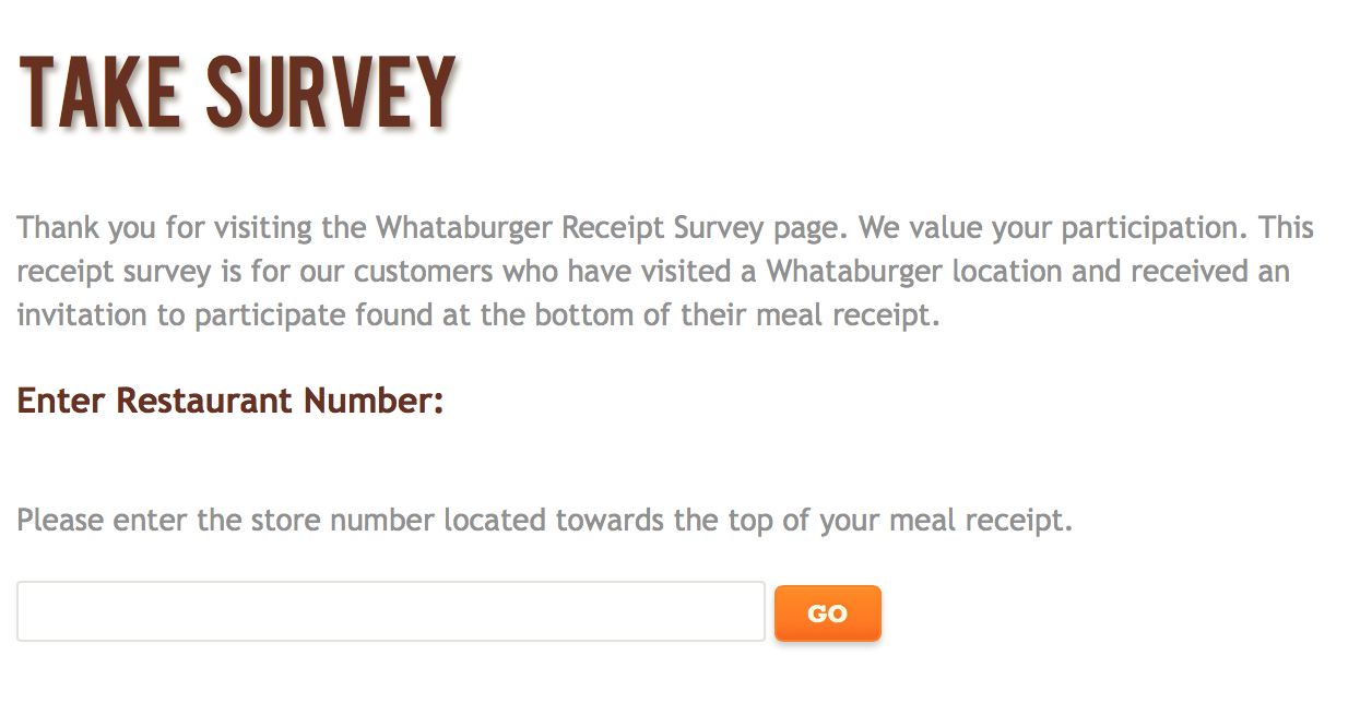 Whataburger Survey 1