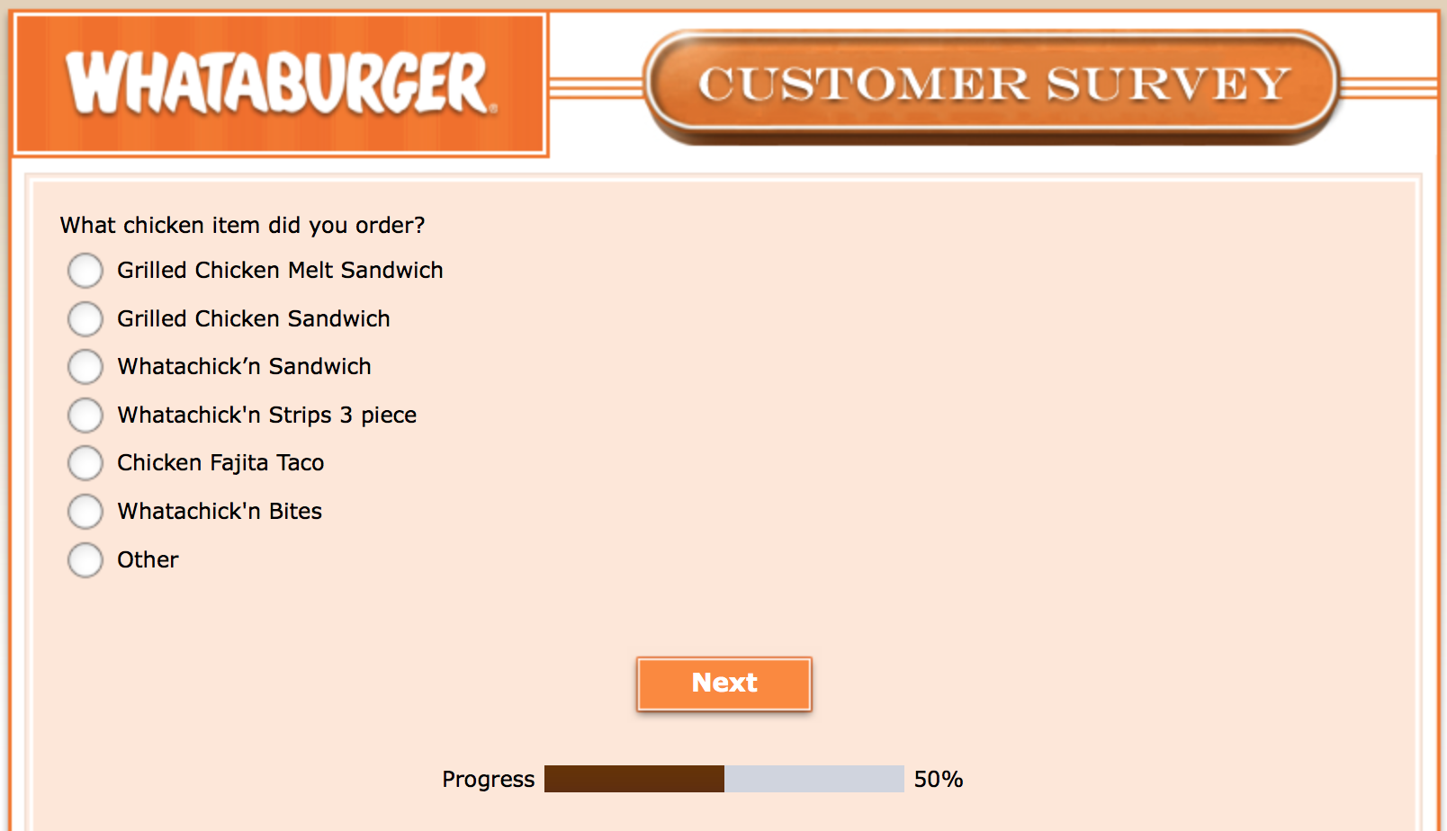 Whataburger Survey 16