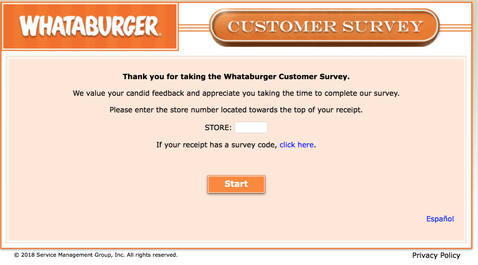 Whataburger Survey 2