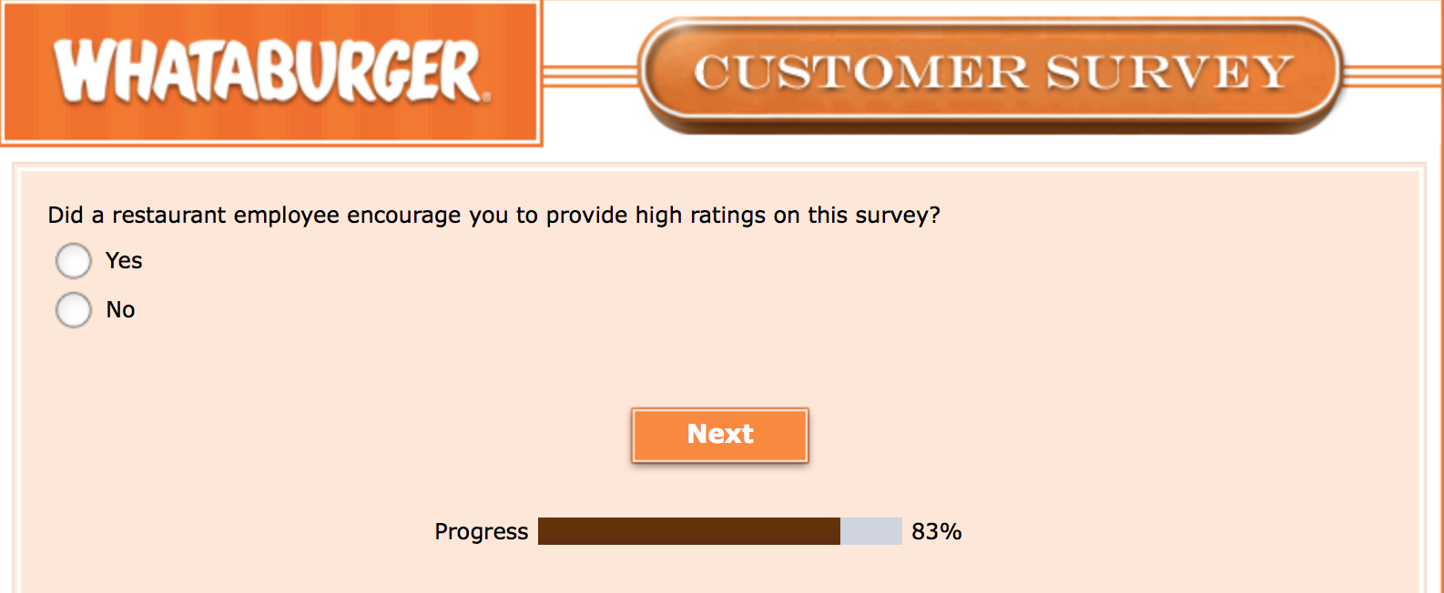 Whataburger Survey 28