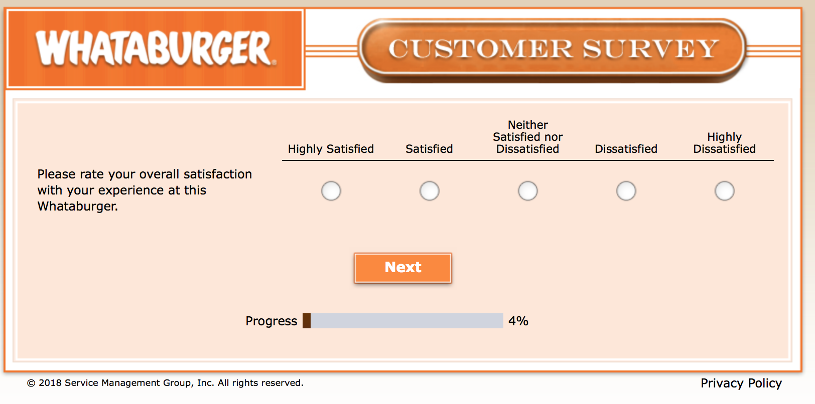 Whataburger Survey 5