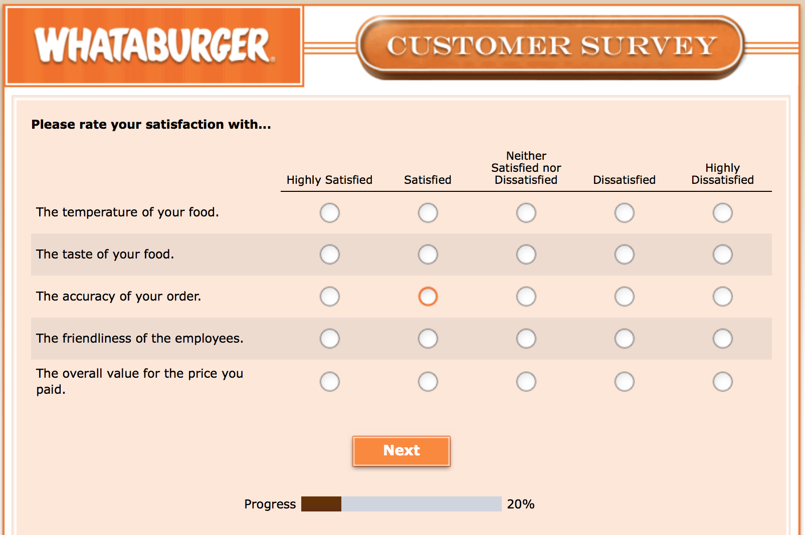 Whataburger Survey 9