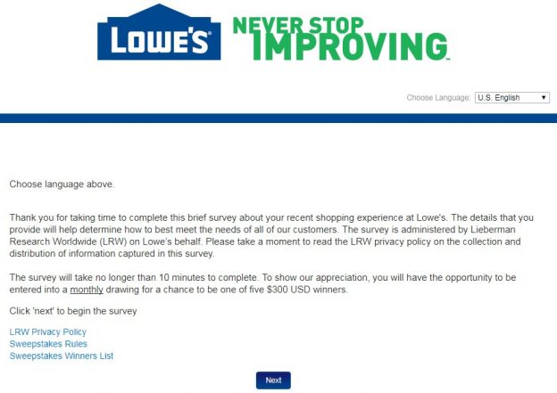 Lowes Survey Guide