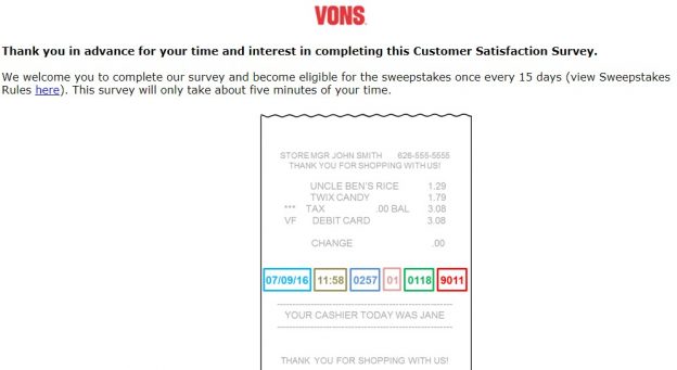 Vons Customer Feedback