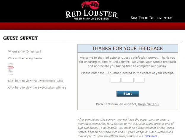 Red Lobster Survey