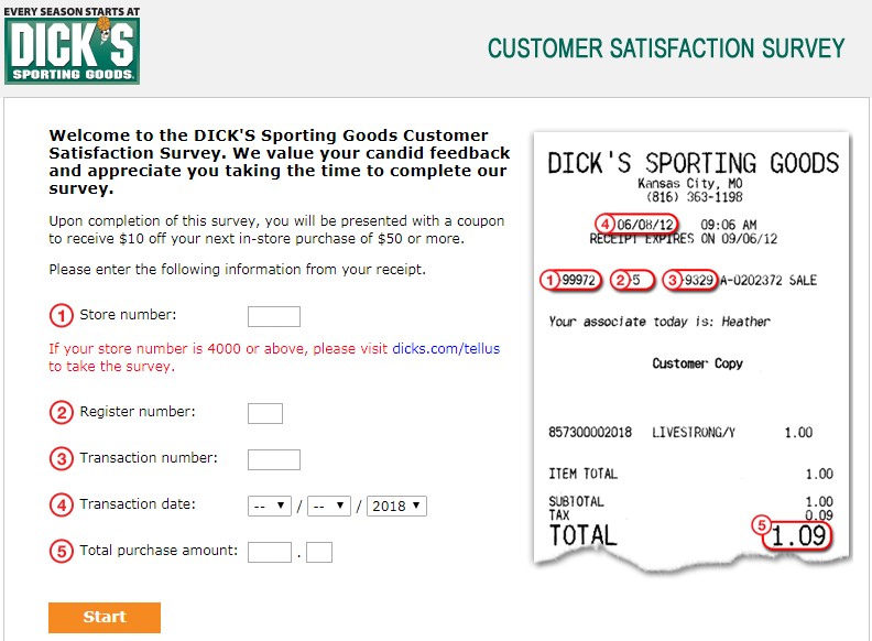Dicks Sporting Goods Survey