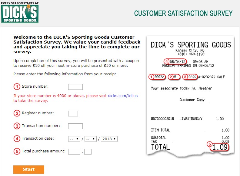 Dicks Sporting Goods Survey