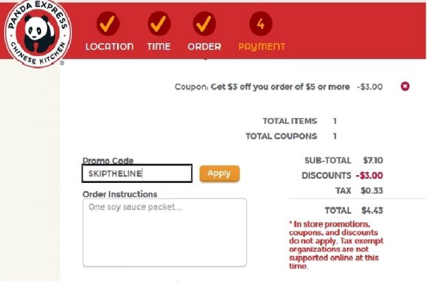 Panda Express Promo Code