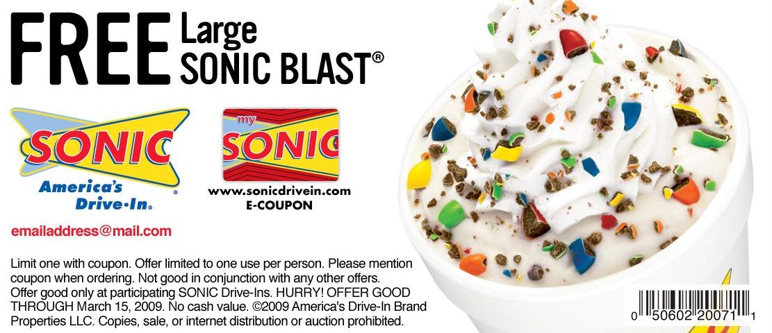 Sonic Drive in Coupons