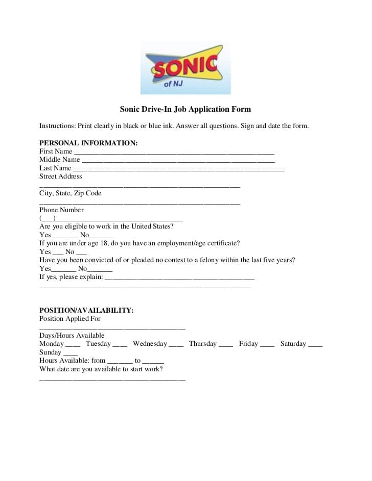 Sonic Drive in Jobs