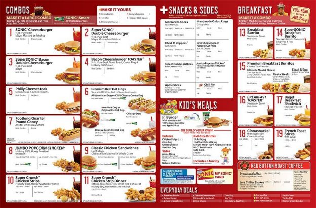 Sonic Drive-in Menu