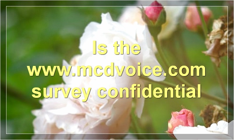 Is the www.mcdvoice.com survey confidential