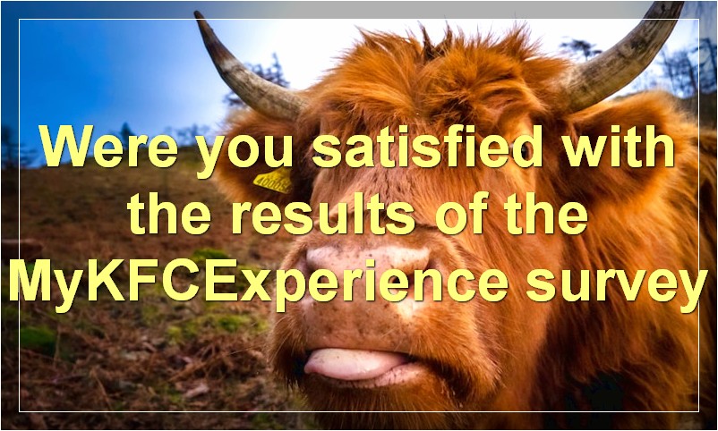 Were you satisfied with the results of the MyKFCExperience survey