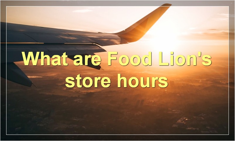 What are Food Lion's store hours