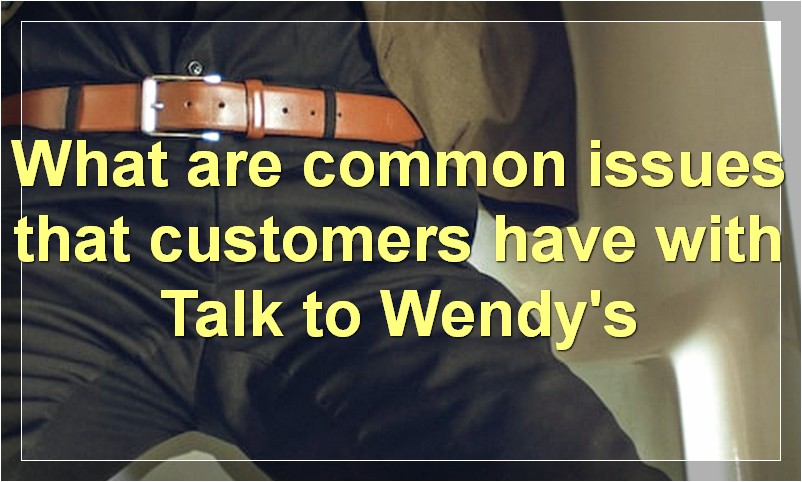 What are common issues that customers have with Talk to Wendy's