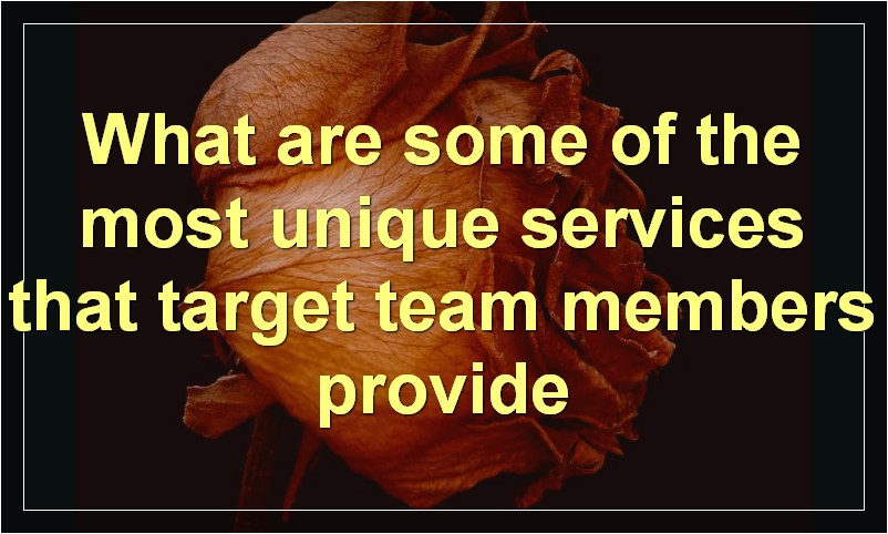 What are some of the most unique services that target team members provide