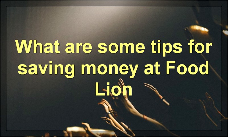 What are some tips for saving money at Food Lion