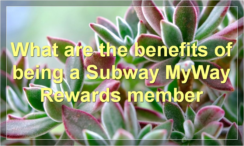 What are the benefits of being a Subway MyWay Rewards member