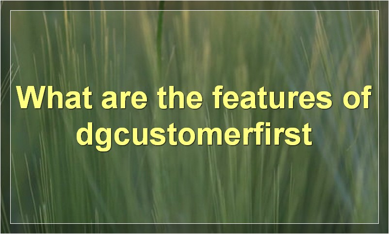 What are the features of dgcustomerfirst