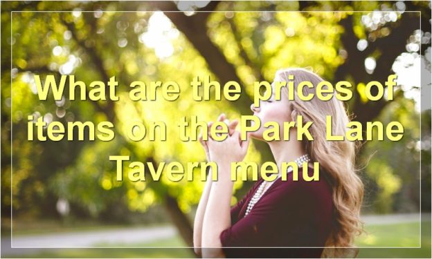 What are the prices of items on the Park Lane Tavern menu
