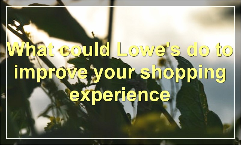 What could Lowe's do to improve your shopping experience