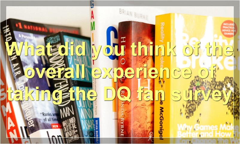 What did you think of the overall experience of taking the DQ fan survey