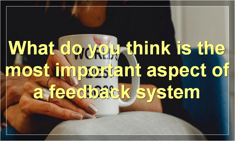 What do you think is the most important aspect of a feedback system