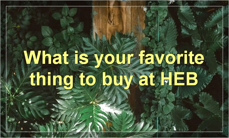 What is your favorite thing to buy at HEB