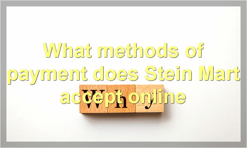 What methods of payment does Stein Mart accept online