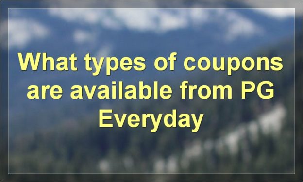 What types of coupons are available from PG Everyday