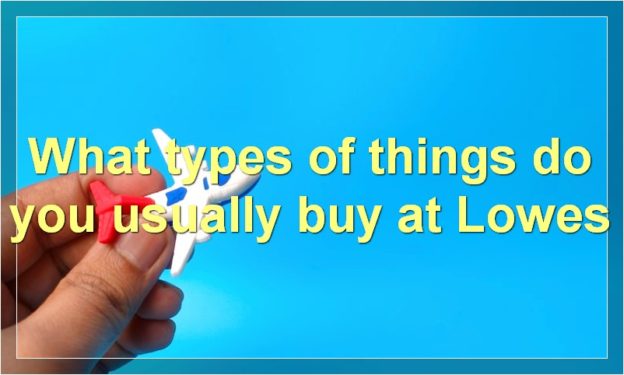 What types of things do you usually buy at Lowes