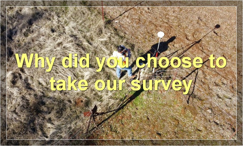 Why did you choose to take our survey