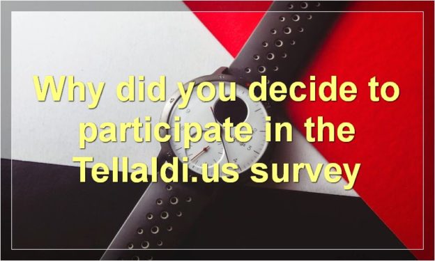Why did you decide to participate in the Tellaldi.us survey