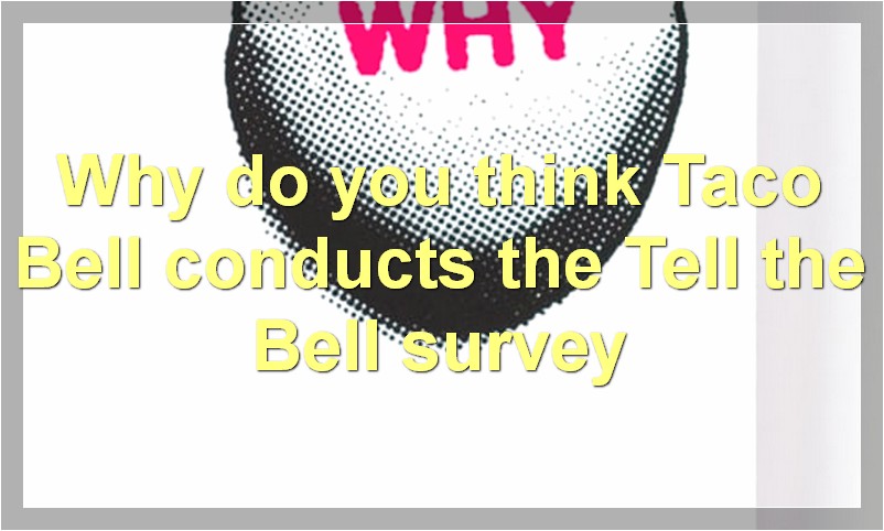 Why do you think Taco Bell conducts the Tell the Bell survey